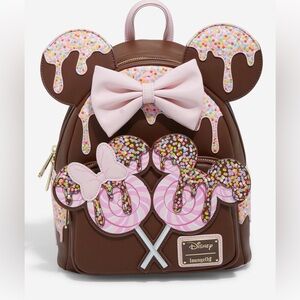 Loungefly Minnie Mouse chocolate lollipop ears Hard Tag New!Box Lunch lunch Exc
